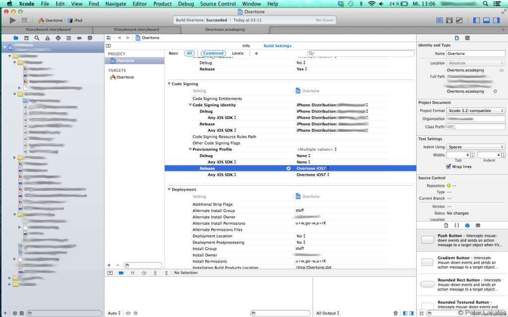 Einstellungen -> Project -> Release