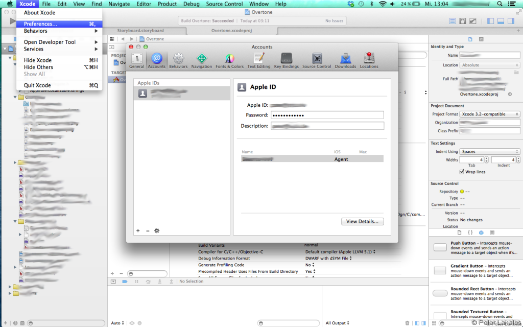 Xcode -> Preferences -> Accounts