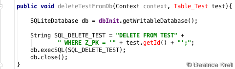 SQL command: Delete table entry