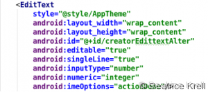 XML Layout definition for EditText